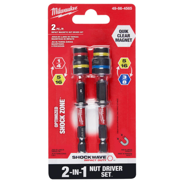 MILWAUKEE SHOCKWAVE Impact Duty™ QUIK-CLEAR™ 2-in-1 Magnetic Nut Driver Set 2PC 3