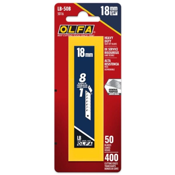 OLFA (LB-50B) 18mm Silver Snap Blades 50 pk 1