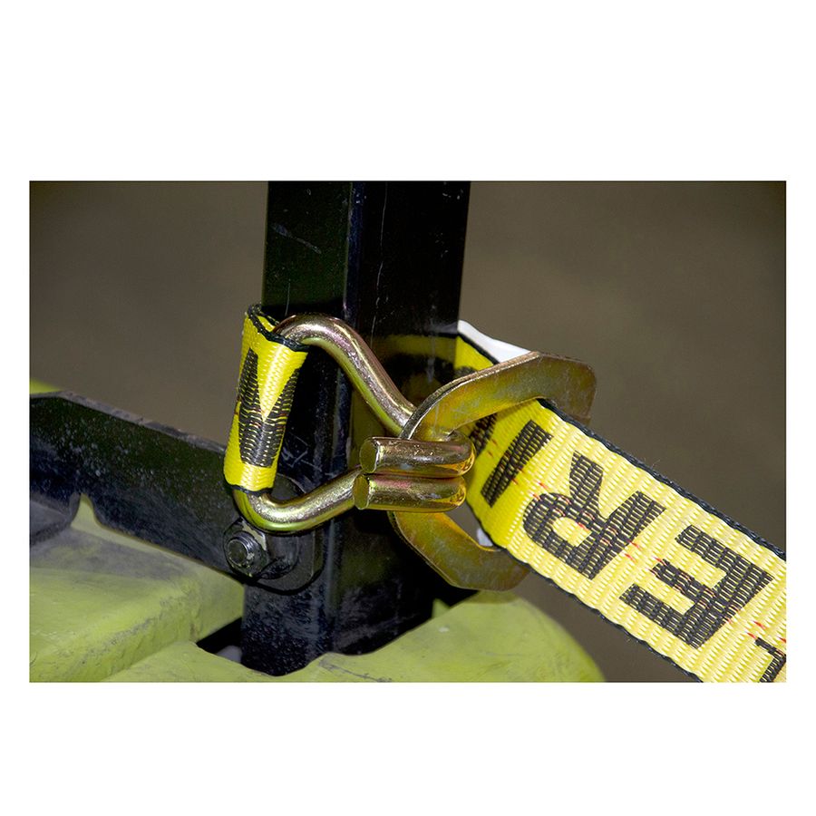(4) NEW 27' Double J-Hook Ratchet Strap Tie Down Yellow 10,000 lb Break  Strength
