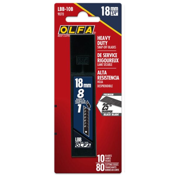 OLFA (LBB-10B) 18mm Ultra-Sharp Black Snap Blade 10pk 1