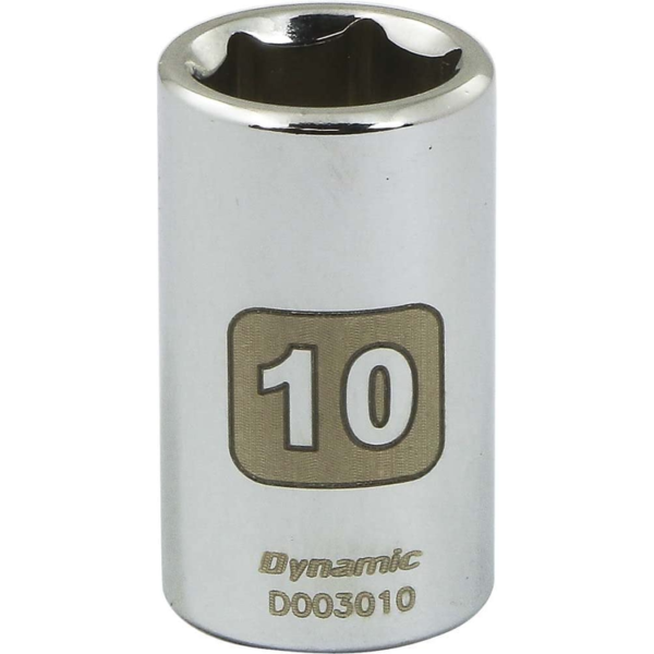 DYNAMIC Socket 6 Point 1/4&quot; Drive 10 mm Chrome 1