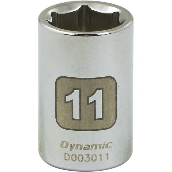 DYNAMIC Socket 6 Point 1/4&quot; Drive 11 mm Chrome 1