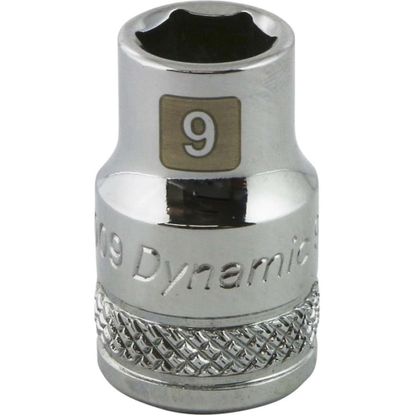 DYNAMIC Socket 6 Point 3/8&quot; Drive 9 mm Chrome 1
