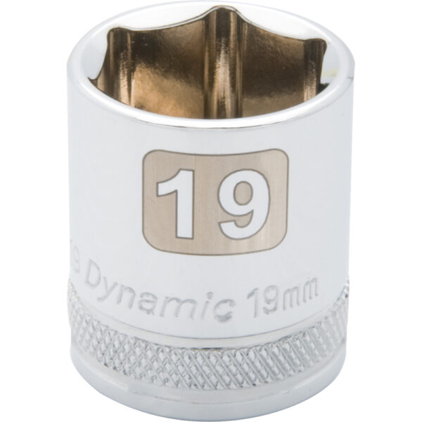 DYNAMIC Socket 6 Point 3/8" Drive 19 mm Chrome 1