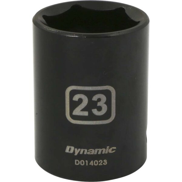 D014023 Dynamic 23mm black impact socket 1/2” drive with large lettering