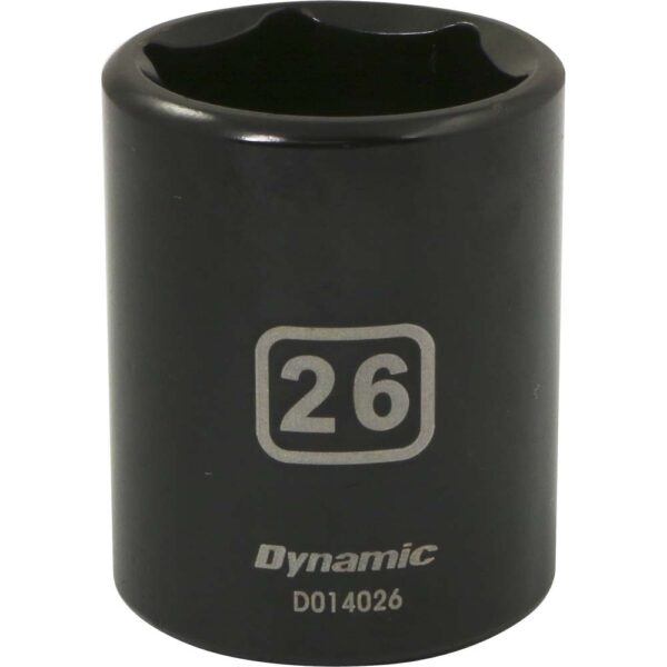 Dynamic 26mm six point shallow impact socket 1/2” drive