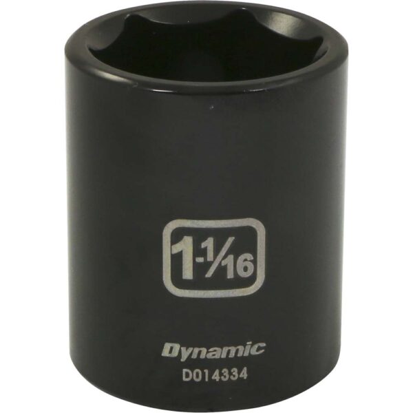 D014334 Dynamic 1-1/16” black impact socket 1/2” drive with large lettering