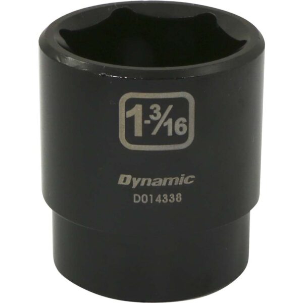 D014338 Dynamic 1-3/16” six point black impact socket 1/2” drive with large lettering