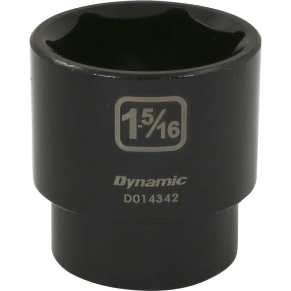 D014342 Dynamic 1-5/16” 6 point black impact socket 1/2” drive with large lettering