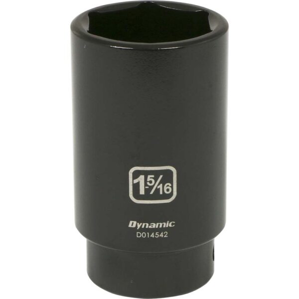 D014542 Dynamic 1-5/16” 6 point deep black impact socket 1/2” drive with large lettering