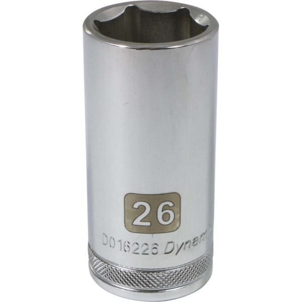 DYNAMIC Socket 6 Point 1/2" Drive 26 mm Deep Chrome 1