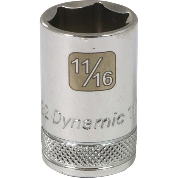 DYNAMIC Socket 6 Point 1/2" Drive 11/16" Chrome 1