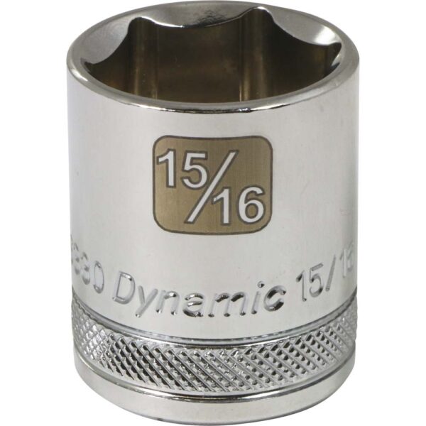 DYNAMIC Socket 6 Point 1/2" Drive 15/16" Chrome 1