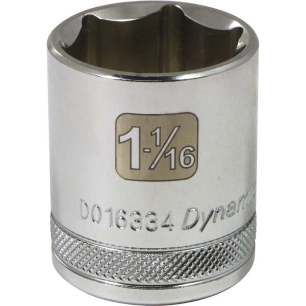 D016334 Dynamic 6 point chrome 1-1/16” 1/2” drive socket