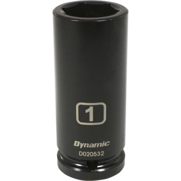 D020532 Dynamic 1” deep black impact socket 3/4” drive with large lettering