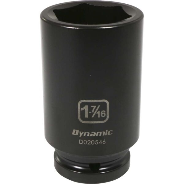 D020546 Dynamic 1-7/16” black impact socket deep 3/4” drive with large lettering