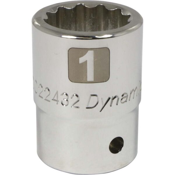 Dynamic 12 point 1” chrome socket 3/4” drive with hole for latch ball