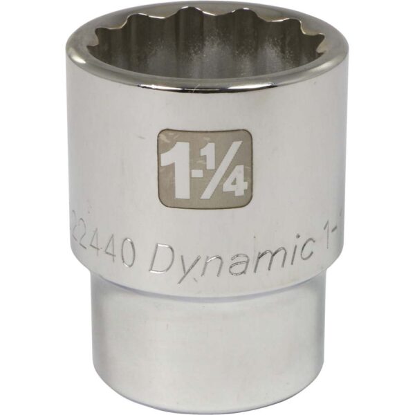 DYNAMIC Socket 12 Point 3/4" Drive 1-1/4" Chrome 1