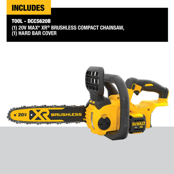 DEWALT 20V MAX* XR® Compact 12&quot; Cordless Chainsaw (Tool Only) 7