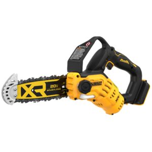 Lightweight and compact, the 20V MAX* 8 in. Cordless Pruning Chainsaw has a high-efficiency brushless motor designed to maximize runtime and motor life with up to 70 cuts per charge.