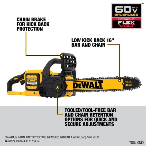 DEWALT FLEXVOLT® 60V MAX* Cordless 16&quot; Chainsaw (Tool Only) 3