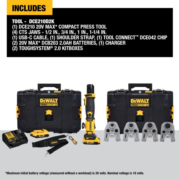 DEWALT 20V MAX* Compact Press Tool Kit with CTS Jaws - Image 4