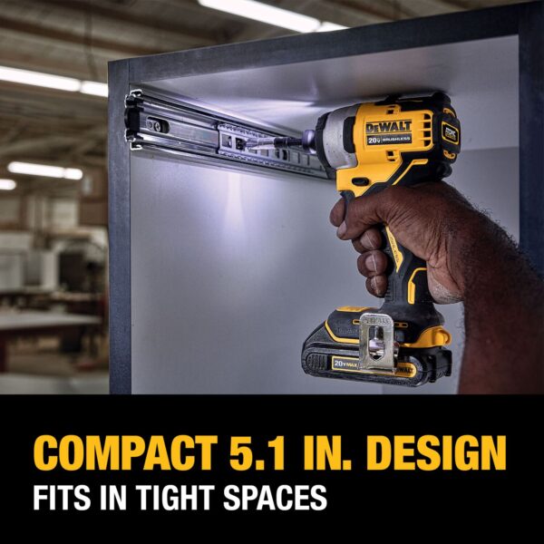 DEWALT® ATOMIC 20V MAX* Brushless Cordless Compact 1/4 Impact Driver (Tool Only) 6