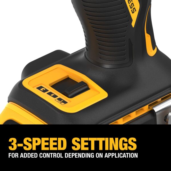 DEWALT Atomic 20V MAX* 1/4&quot; Brushless Cordless 3-Speed Impact Driver (Tool Only) 6