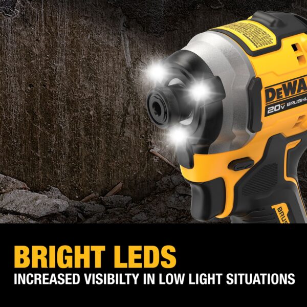 DEWALT Atomic 20V MAX* 1/4&quot; Brushless Cordless 3-Speed Impact Driver (Tool Only) 7
