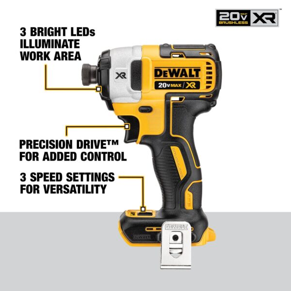 DEWALT 20V MAX* XR® 1/4&quot; 3-Speed Impact Driver (Tool Only) 3
