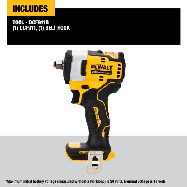 DEWALT 20V MAX* 1/2 in. Cordless Impact Wrench with Hog Ring Anvil (Tool Only) 4