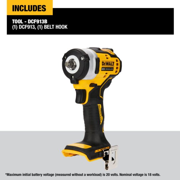 DEWALT 20V MAX* 3/8 in. Cordless Impact Wrench with Hog Ring Anvil (Tool Only) 4