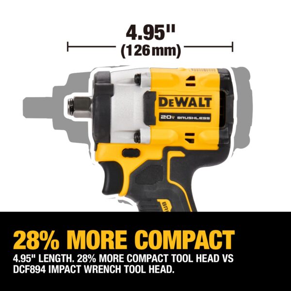 DEWALT ATOMIC 20V MAX* 1/2&quot; Cordless Impact Wrench with Hog Ring Anvil Kit 5