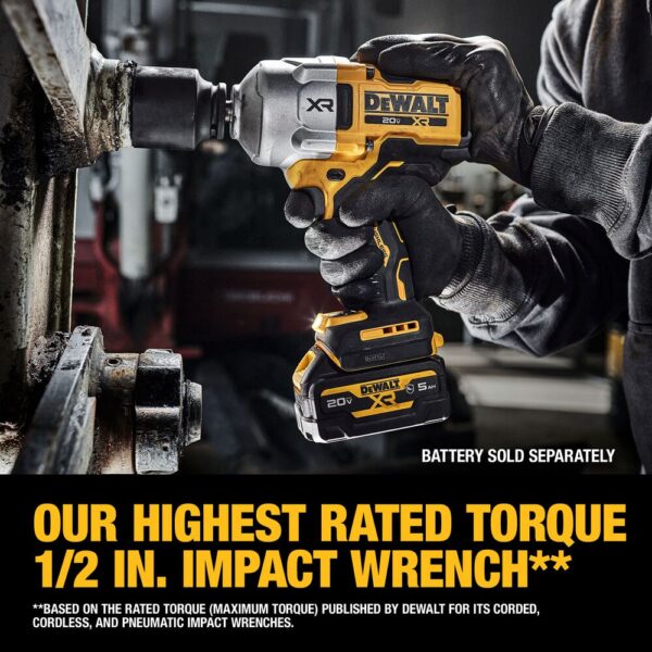 DEWALT 20V MAX* XR® Brushless Cordless 1/2&quot; High Torque Impact Wrench -Tool Only 7