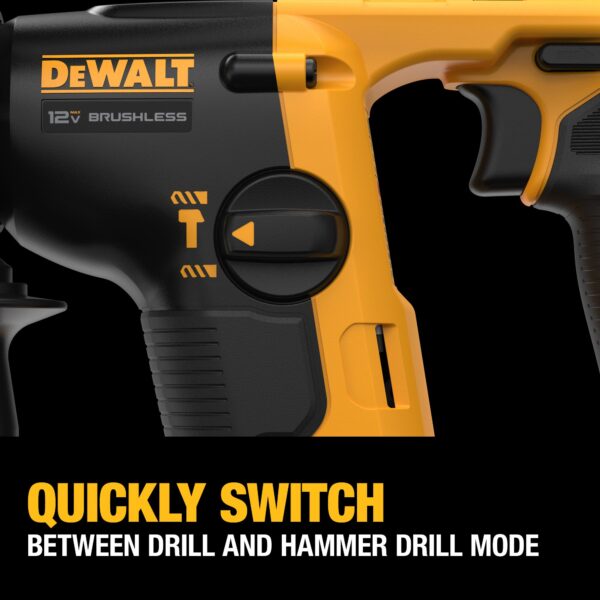 DEWALT XTREME™ 12V MAX* 9/16 in. Brushless Cordless SDS PLUS Rotary Hammer Kit 4