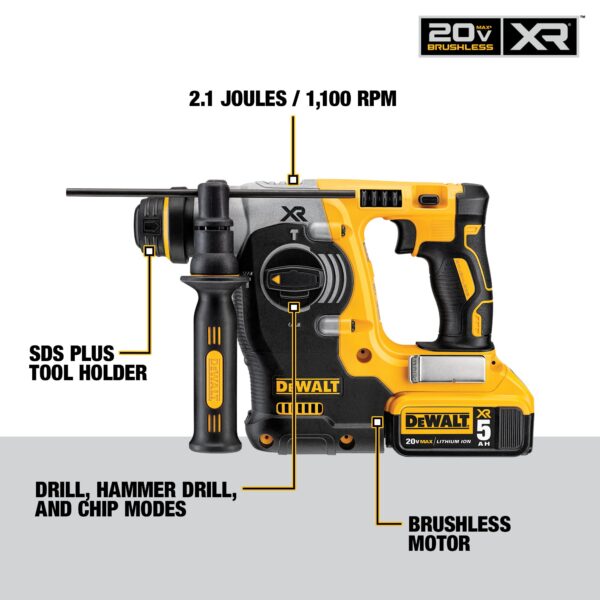 DEWALT 20V MAX* 1&quot; XR® Brushless Cordless SDS PLUS L-Shape Rotary Hammer Kit 1
