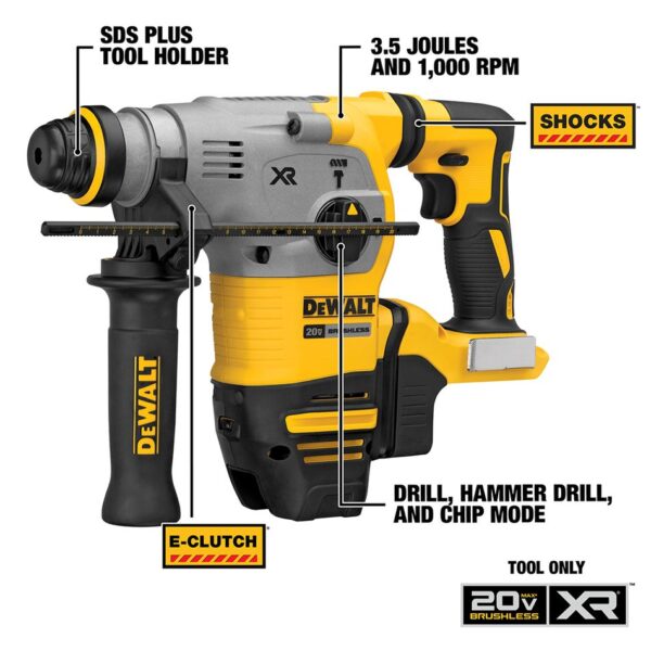 DEWALT 20V MAX* 1-1/8&quot; XR® Brushless Cordless SDS PLUS Rotary Hammer (Tool Only) 2