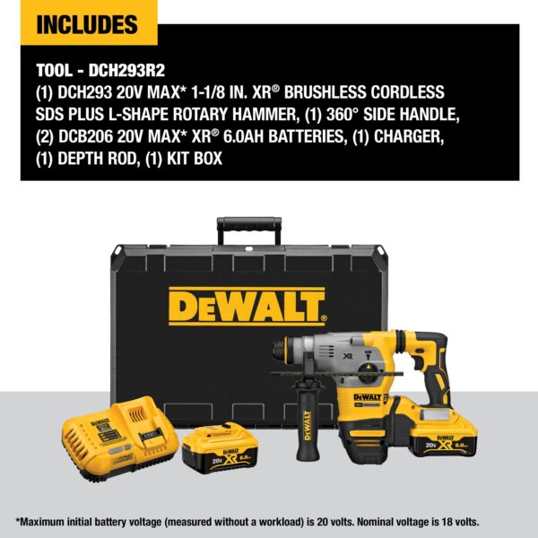 DEWALT 20V MAX* 1-1/8 in. XR® Brushless Cordless SDS+ L-Shape Rotary Hammer Kit 3