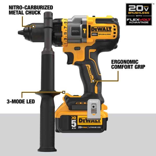DEWALT 20V MAX* Brushless Cordless 2-Tool Kit Drill/Driver &amp; Impact 3