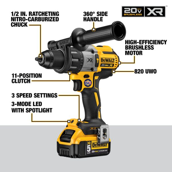 DEWALT® 20V MAX* XR Brushless 4 Tool Combo Kit 1