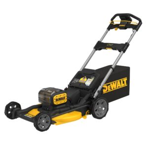 Maintain your property with the completely redesigned DEWALT mower, built from the battery up, for optimal electric cutting performance. The new 2x20V MAX* XR Push Mower features the patented High Efficiency Cutting System which utilizes the all-new steel cutting deck design, dual blade system, and autosense motor to deliver up to 100 minutes of runtime**. The lawnmower folds with one touch for easy storage and comes with 3-in-1 mulching, bagging and rear discharge.