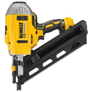 The 20V MAX* Cordless 30° Paper Collated Framing Nailer drives nails from 2 in. to 3-1/2 in. With long runtime and powerful versatility, this nailer is built to handle tough jobsite duty. This tool features our upgraded engine design for increased power and drive quality compared to previous DEWALT cordless nailers. Its compact shape, well-balanced design, and easy-to-operate features make it an efficient, highly productive tool in your team's hands.