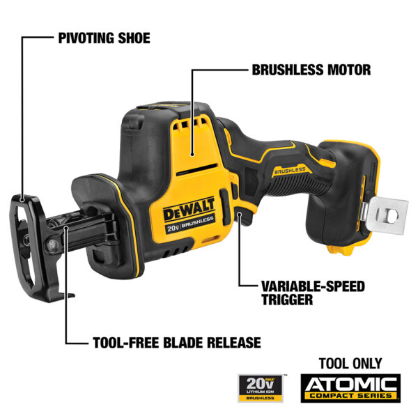 DEWALT ATOMIC 20V MAX* Cordless One-Handed Recip Saw (Tool Only) 3