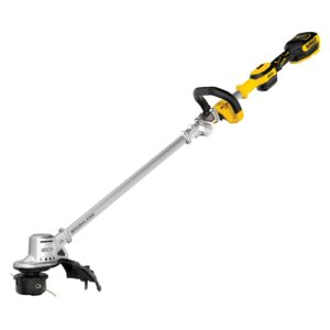 The Dewalt 20V MAX* 14 in. StringTrimmer features an innovative folding hinge mechanism and the QuickLoad™ Spool allows for fast and easy line replacement.