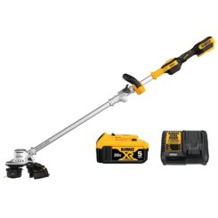 This Dewalt 20V MAX* 14 in. StringTrimmer features an innovative folding hinge mechanism and the QuickLoad™ Spool allows for fast and easy line replacement.
