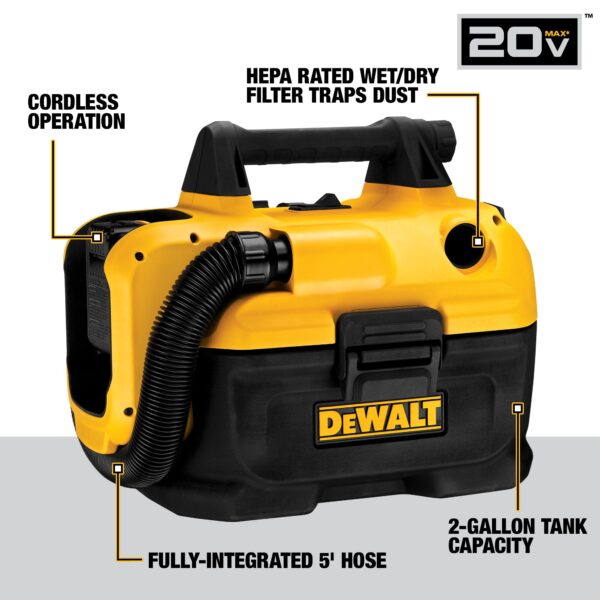 DEWALT 20V MAX* Cordless Wet/Dry Vac (Tool Only) 4