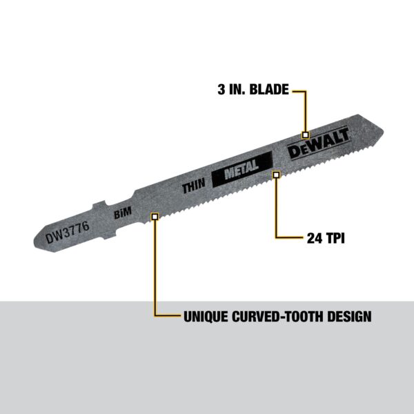 DEWALT® Jig Saw Blades 3&quot; Thin Metal Cutting 5pk 2
