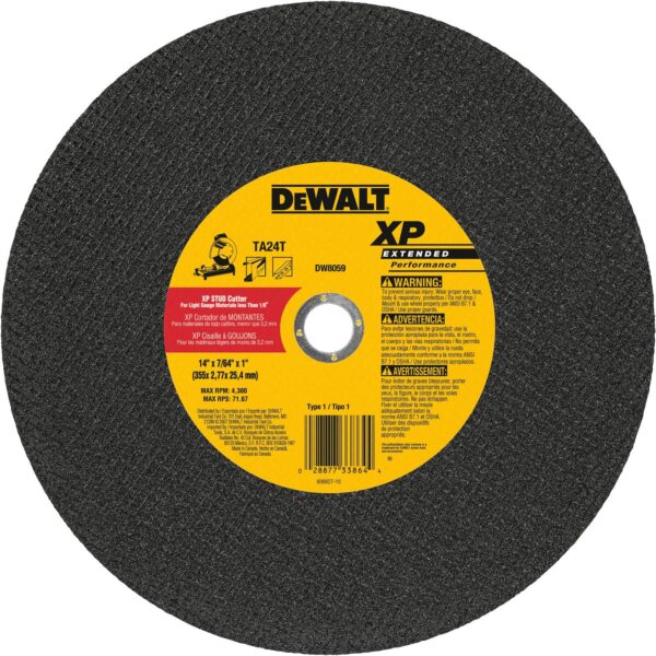 DEWALT XP™ Metal Chop Saw Wheel for Electric Saw (1&quot; Arbor) 1
