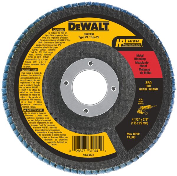 DEWALT® Zirconia 4-1/2" Flap Disc 60 Grit 1
