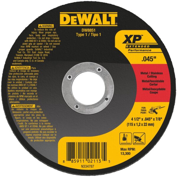 DEWALT® XP 4-1/2" Cutting Wheel Flat 1